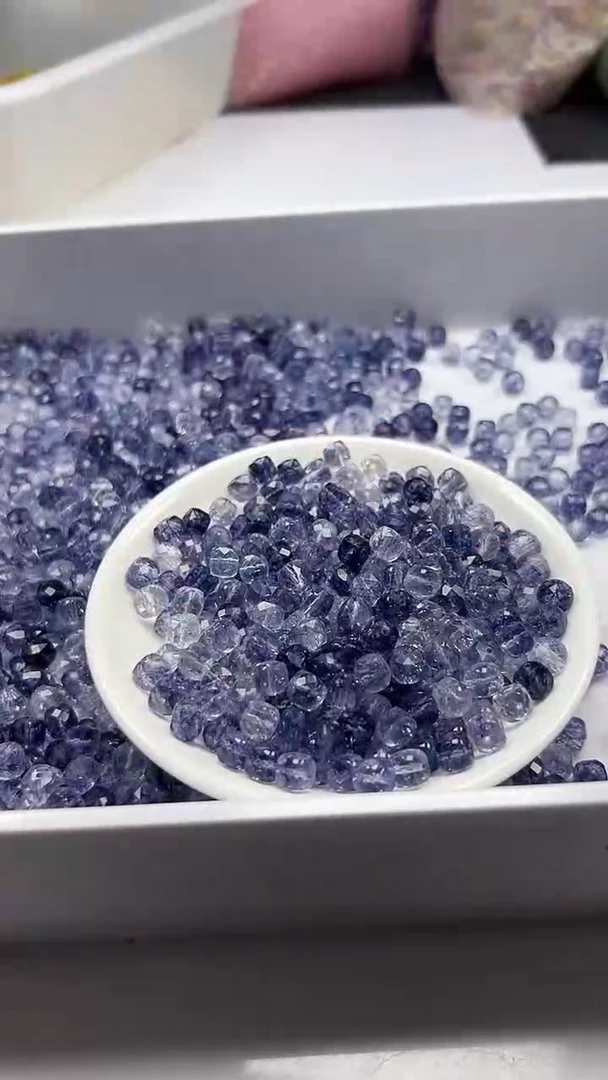 颈饰未镶嵌水晶w2879伦敦蓝幽灵烤色方糖8mm*10颗