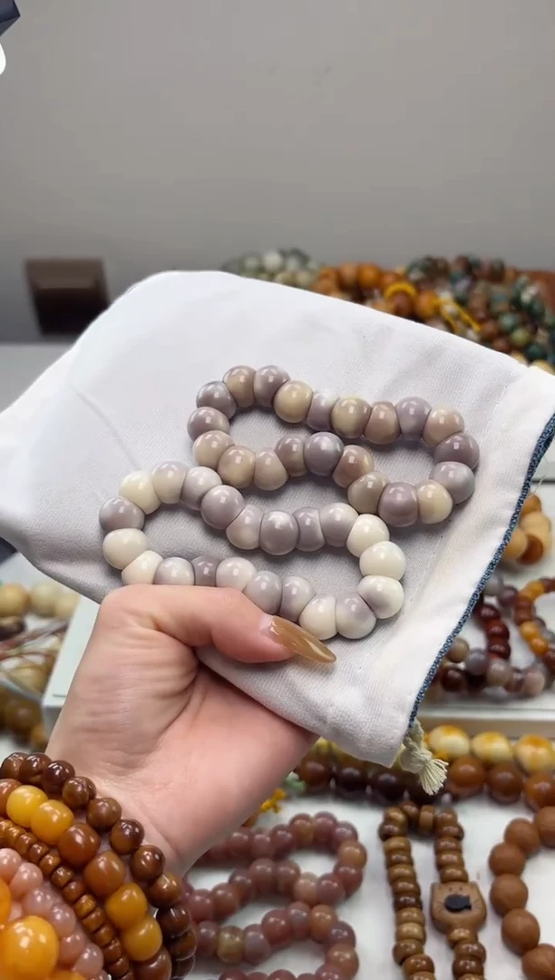 手串菩提根/象牙果沐h88桂花甜糕玉化蒜瓣13mm手串随机