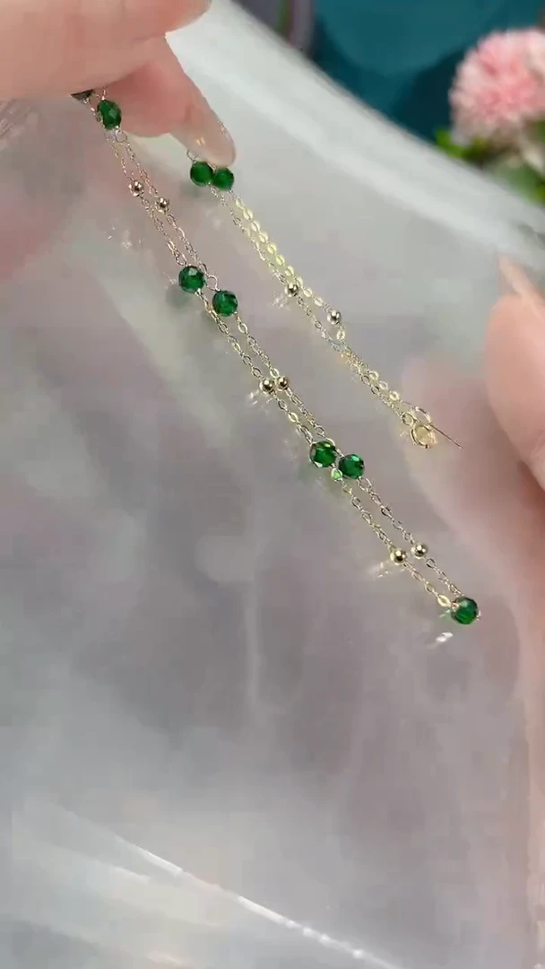 【闪购商品】透辉石项链14K金镶嵌满99