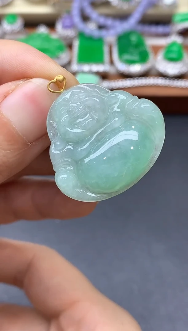 颈饰18K金镶嵌翡翠101-中国好珍宝