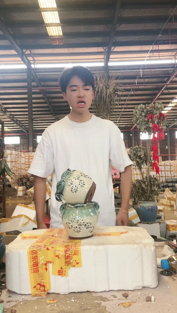 宜兴紫砂粗陶花盆11*12