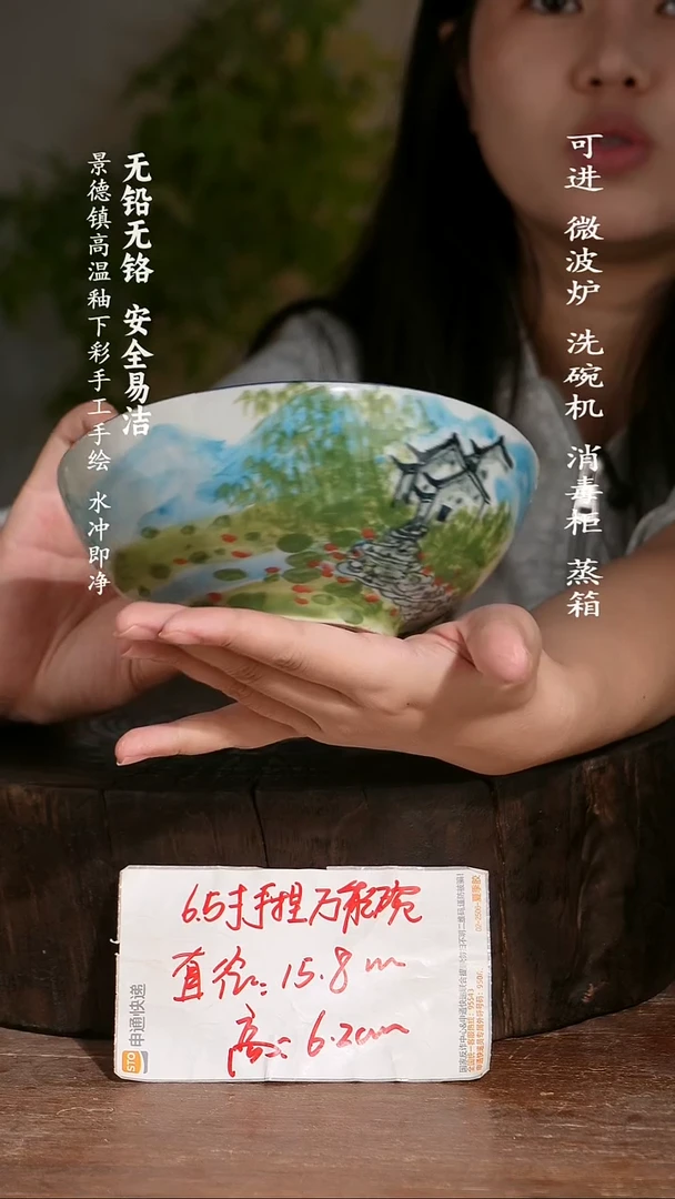碗陶瓷景德镇高温瓷釉下彩手绘陶瓷