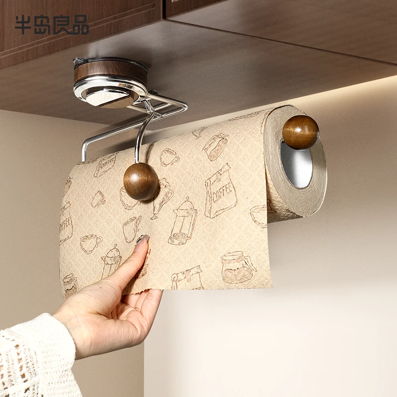 吸盘厨房纸巾挂架创意免打孔厨房卷纸挂架厨房用纸专用卷纸架纸托