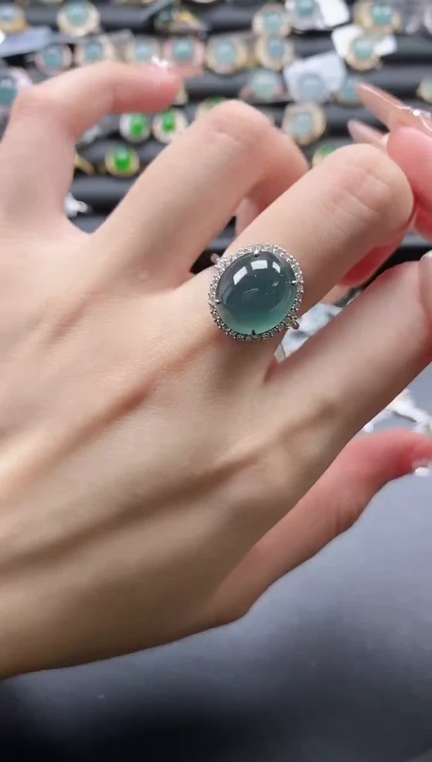 【闪购商品】翡翠戒指银S925镶嵌51511