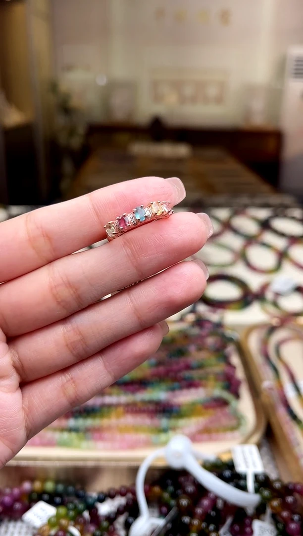 【闪购商品】碧玺/银S925镶嵌碧玺戒指多样性发货