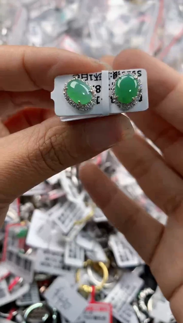 银S925镶嵌戒指翡翠999----6