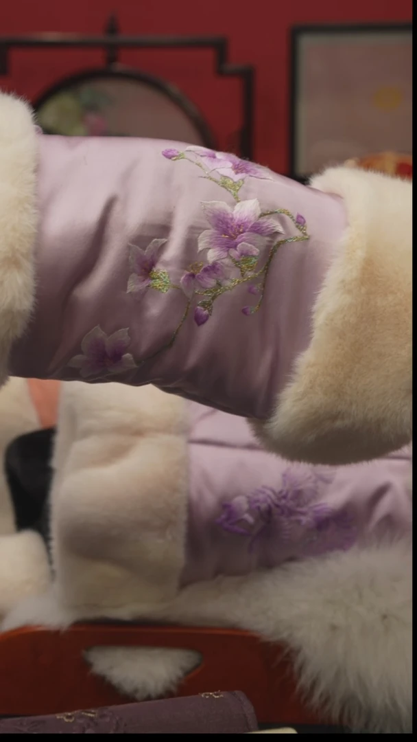 刺绣入*非遗手工绒花饰品