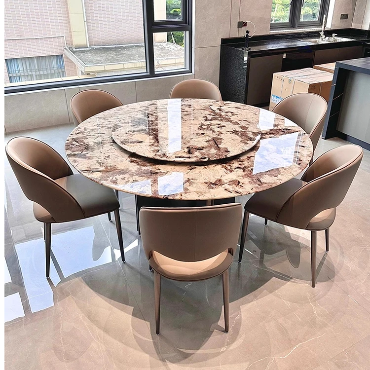 【圆桌-现货编号】雪山兰天然奢石高级品相餐桌圆桌包转盘包底座