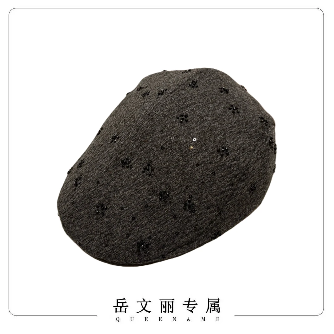 【岳文丽专属】2025秋冬保暖毛呢前进帽休闲显瘦减龄感