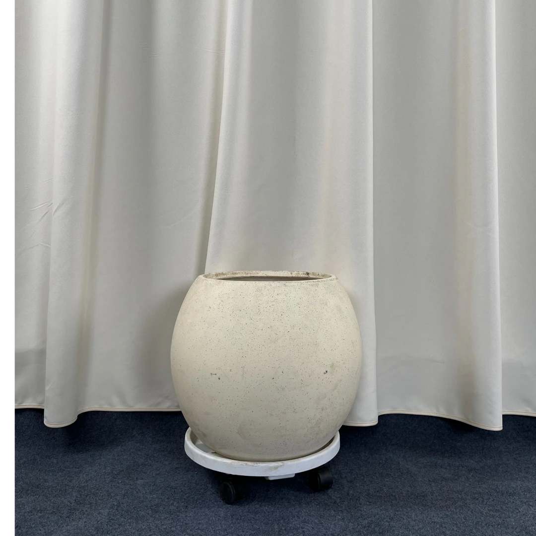 酒杯圆镁泥盆绿植大盆栽欧式简约轻奢风办公室客厅落地