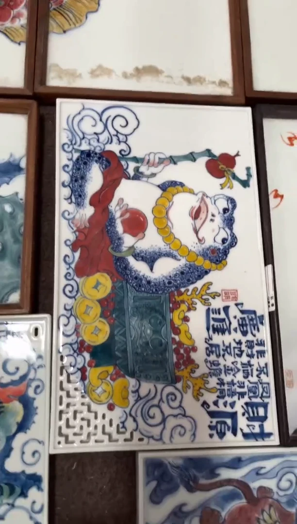 昨明金蝉青花茶盘