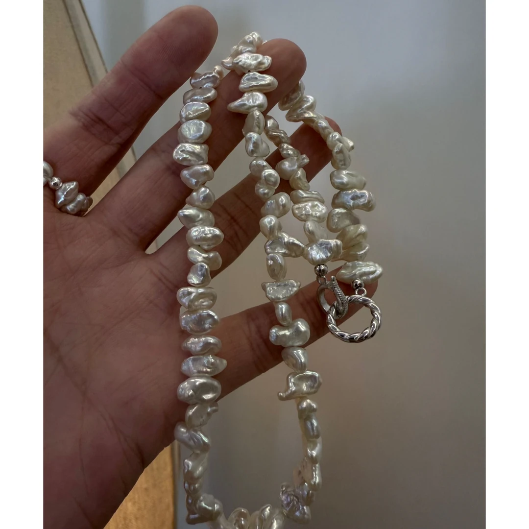 （上新）天然无核keshi碎银珍珠项链锁骨链多样性发货发一