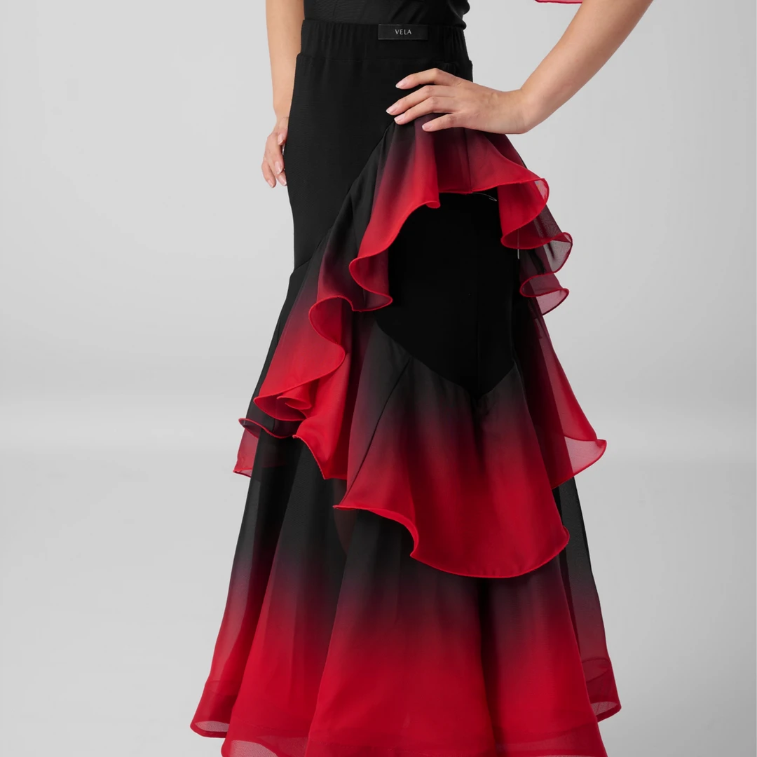 薇拉舞服夏季新款摩登舞渐变半身裙薄款交谊舞练功服WL-BQ-0077