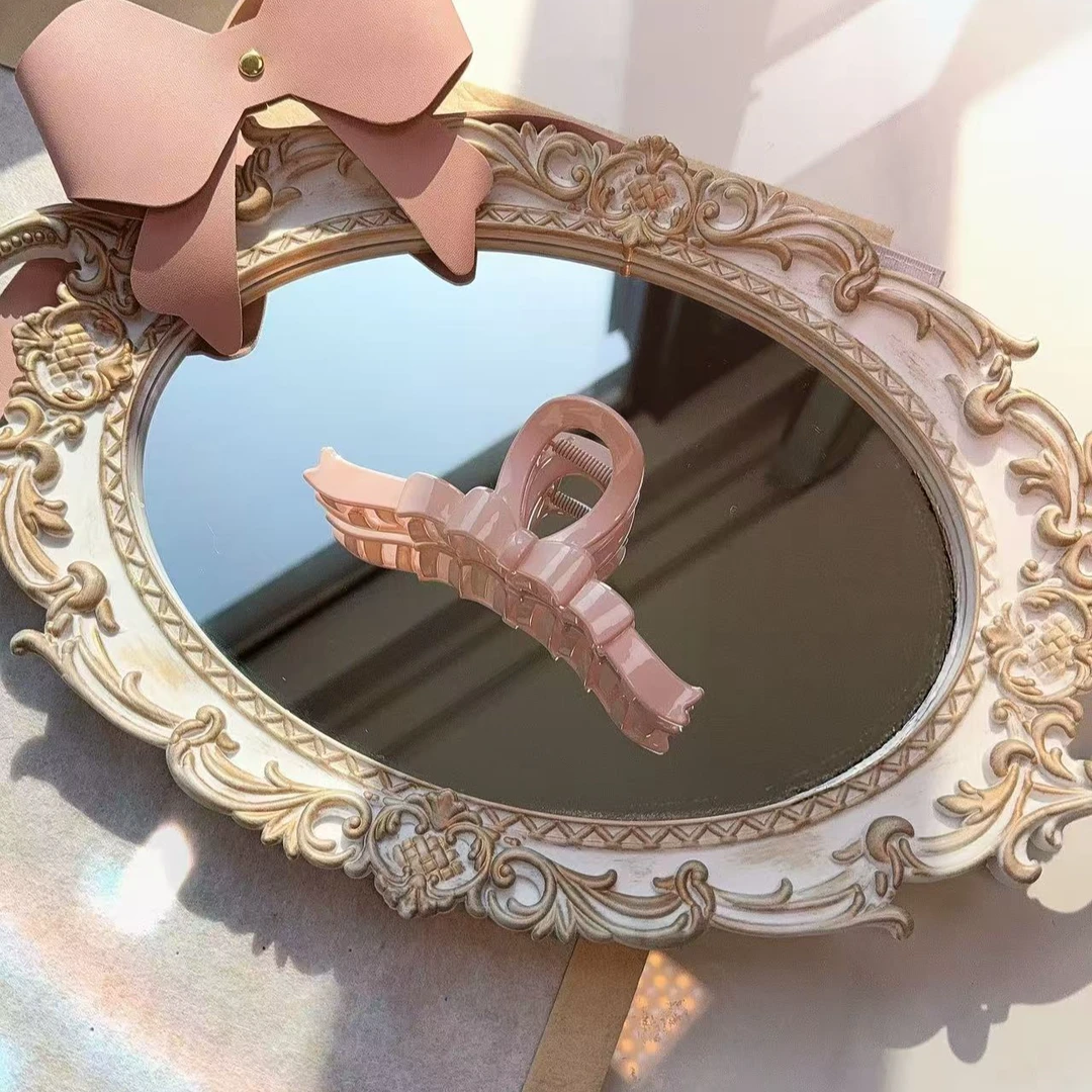 温柔女孩必入韩系温柔大号奶油质感南瓜发夹后脑勺盘发鲨鱼夹气质