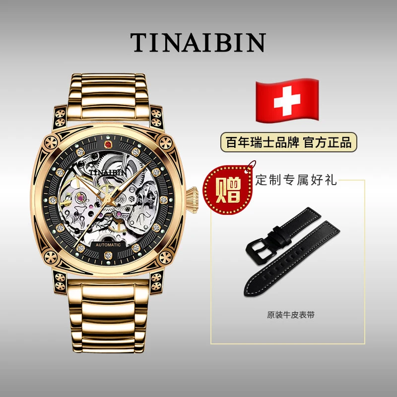 全新未使用 理查德系列高奢时尚自动机械腕表 赠皮带YHxx