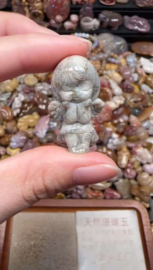 颈饰未镶嵌硅化珊瑚（珊瑚玉）034