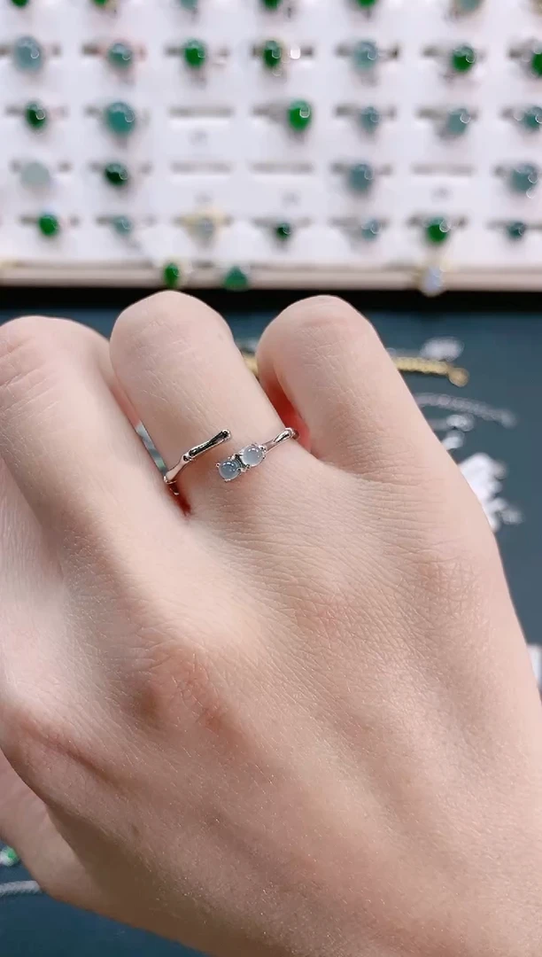 【闪购商品】翡翠戒指银S925镶嵌 天然翡翠