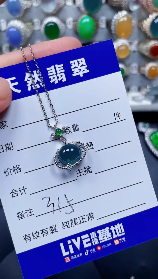颈饰银S925镶嵌翡翠315