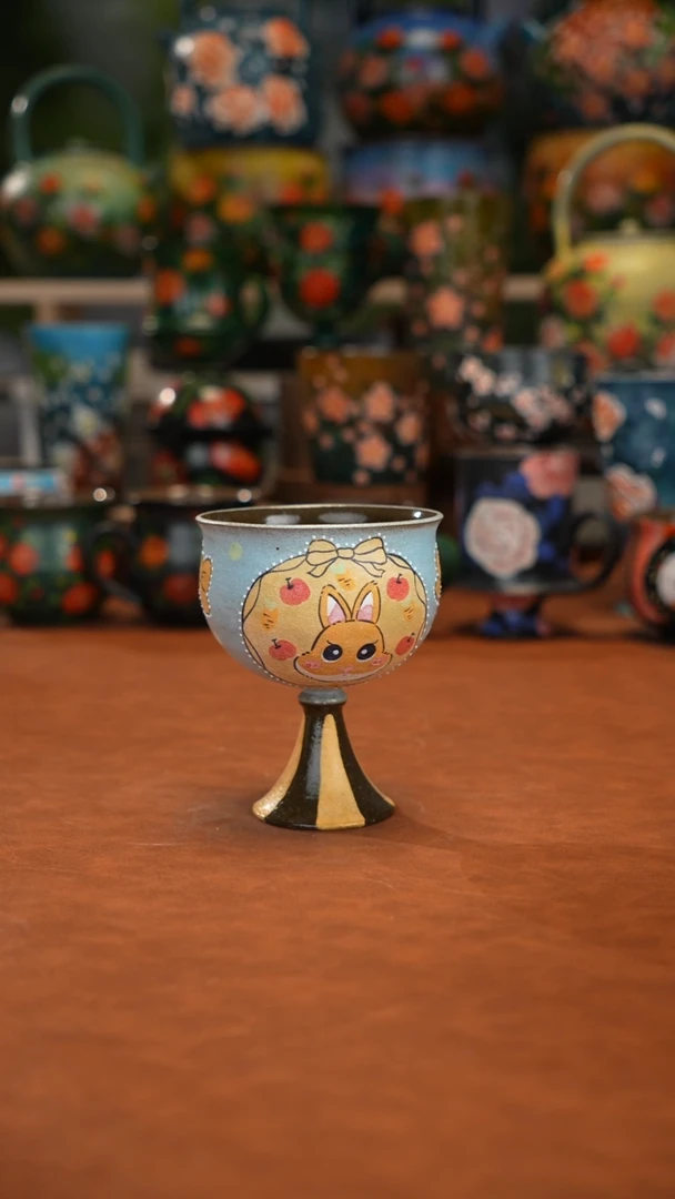 紫砂油画手绘釉下彩