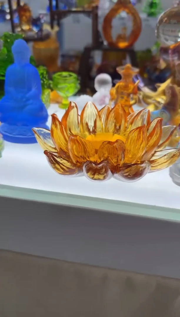 手工艺品琉璃莲花底台