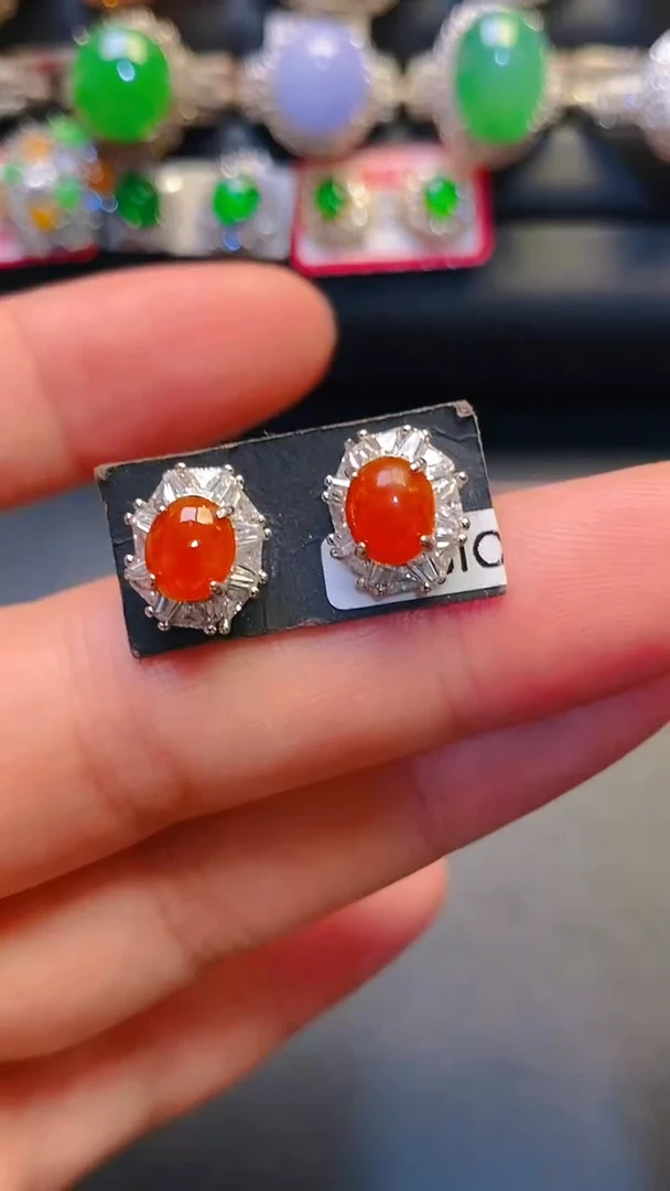 银S925镶嵌戒指翡翠天然