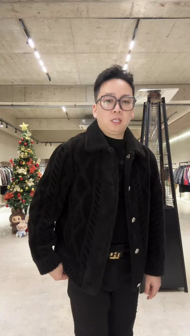 李*男士双面穿翻领羊毛夹克835 48