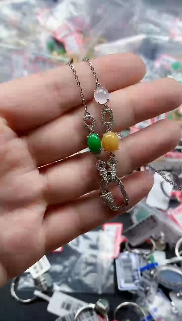 银S925镶嵌戒指翡翠天然A货缅甸翡翠
