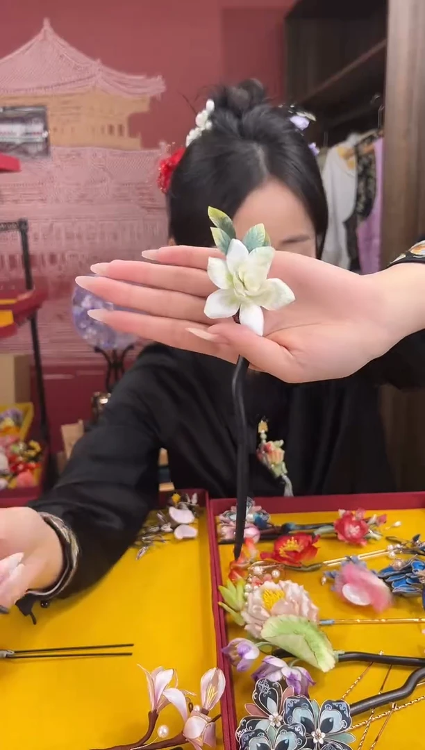 【闪购商品】刺绣 非遗绒花（发饰）