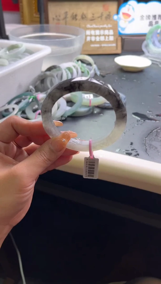 未镶嵌手镯定制翡翠56-62半山水乌鸡「定制不退不换」