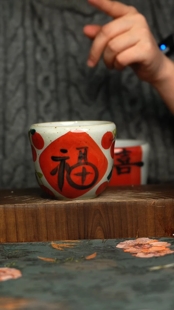 杯釉下彩手工手绘同款陶器