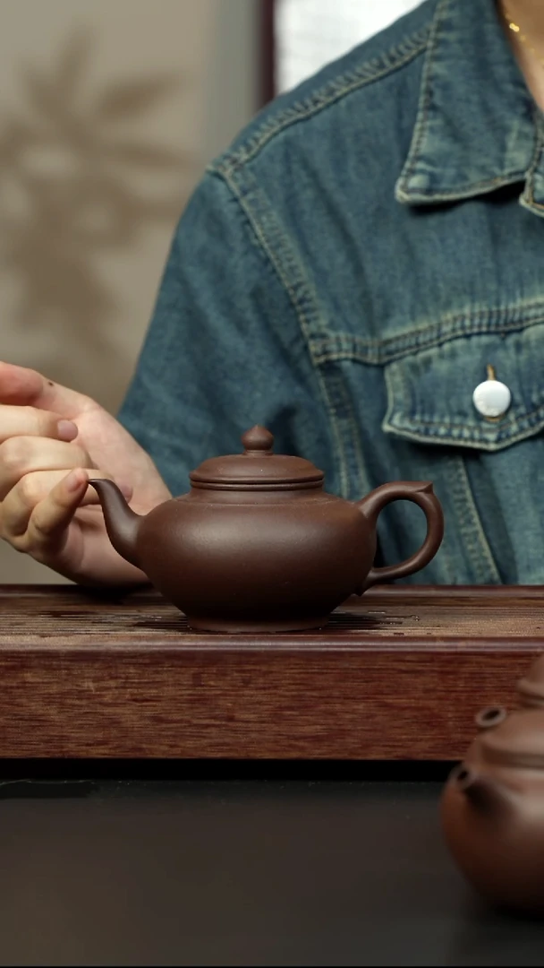 紫砂茶壶老紫泥 笑樱