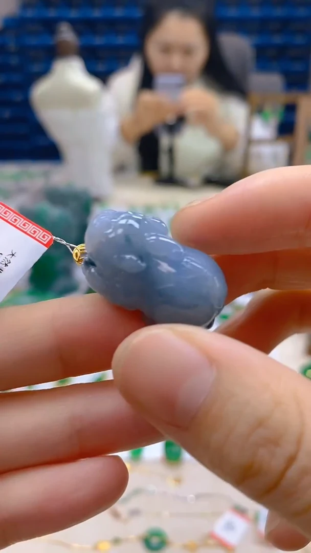 颈饰18K金镶嵌翡翠新号开播 全场乱卖