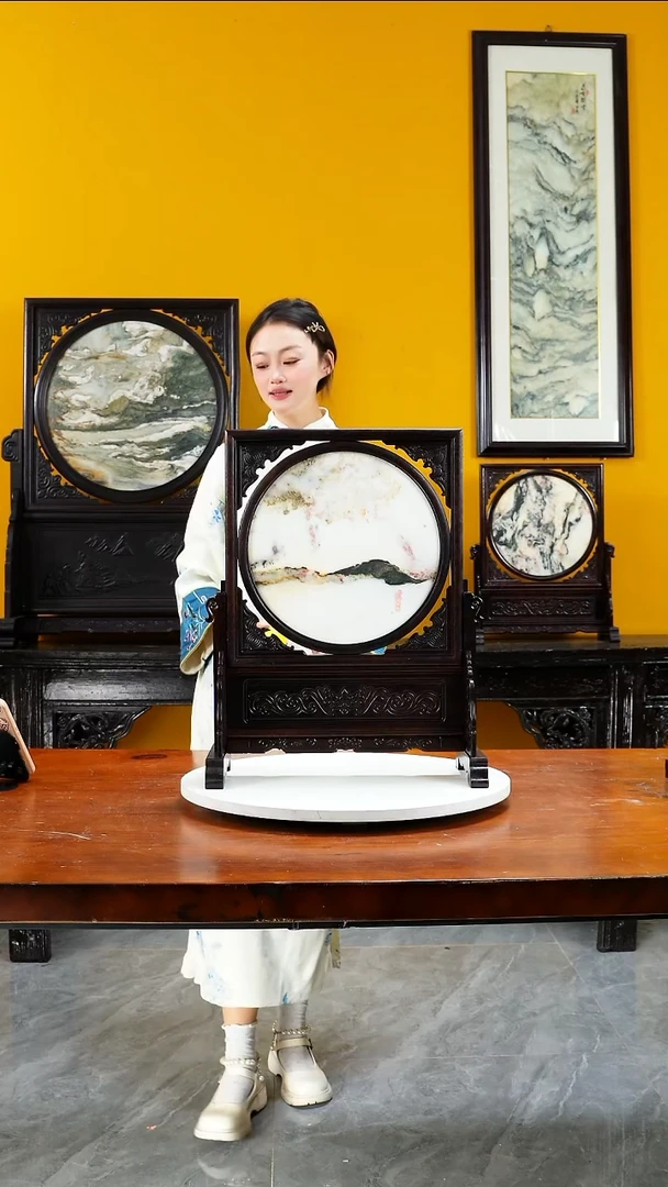 石材天然大理石画摆件