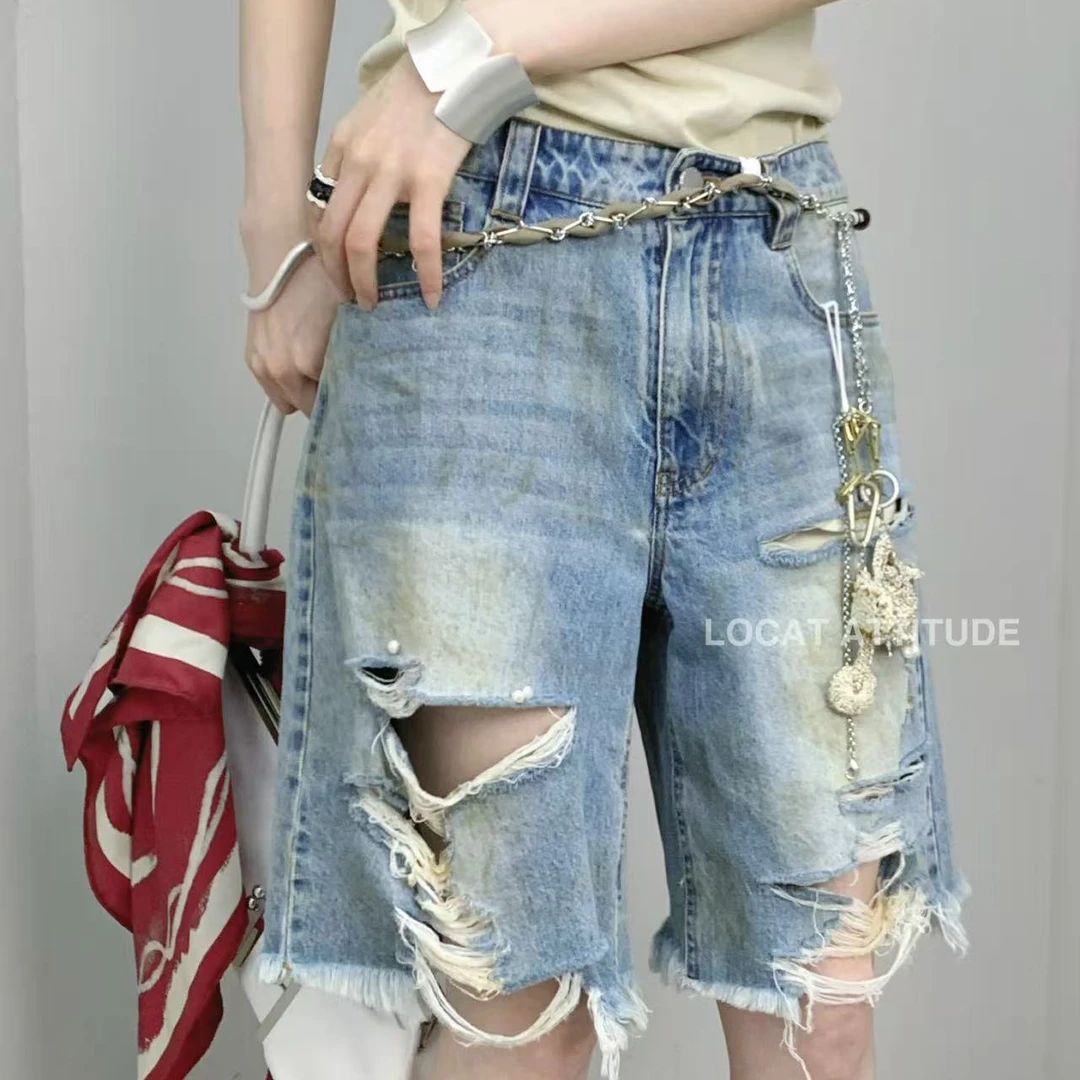 【LOCAT】Le forbici  牛仔5分脏脏裤  LP14840