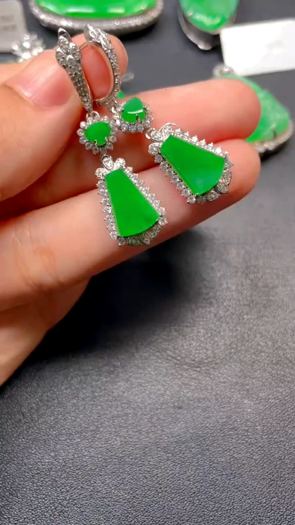 吊坠(不含链)银S925镶嵌翡翠erz1