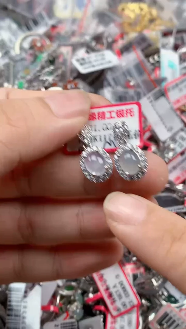 银S925镶嵌戒指翡翠天然A货缅甸翡翠