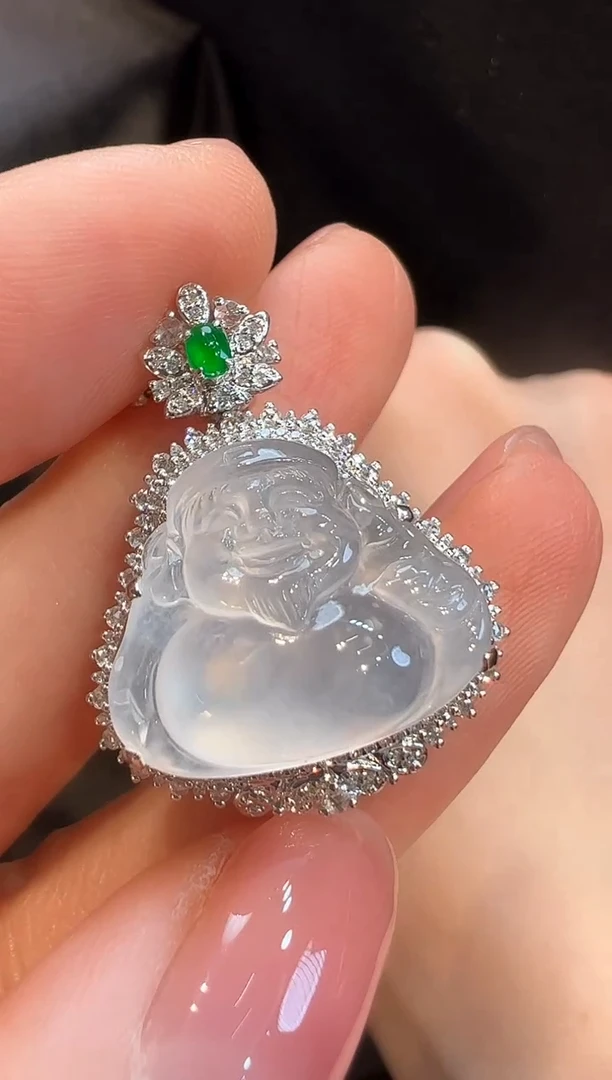 吊坠(不含链)18K金镶嵌翡翠L6吊坠