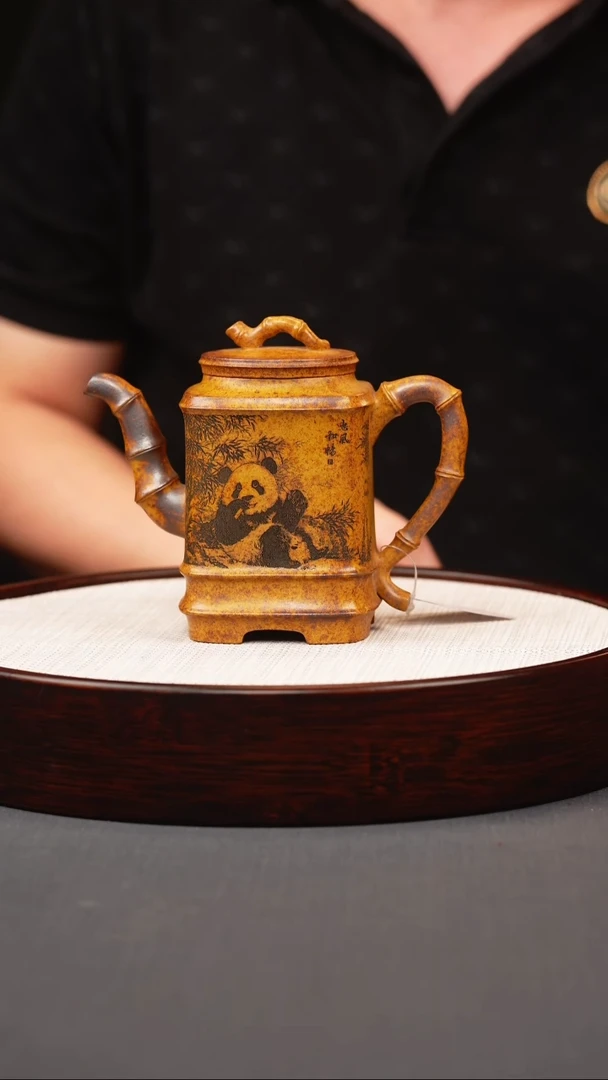 茶壶紫砂龙骨金砂柴烧高竹节