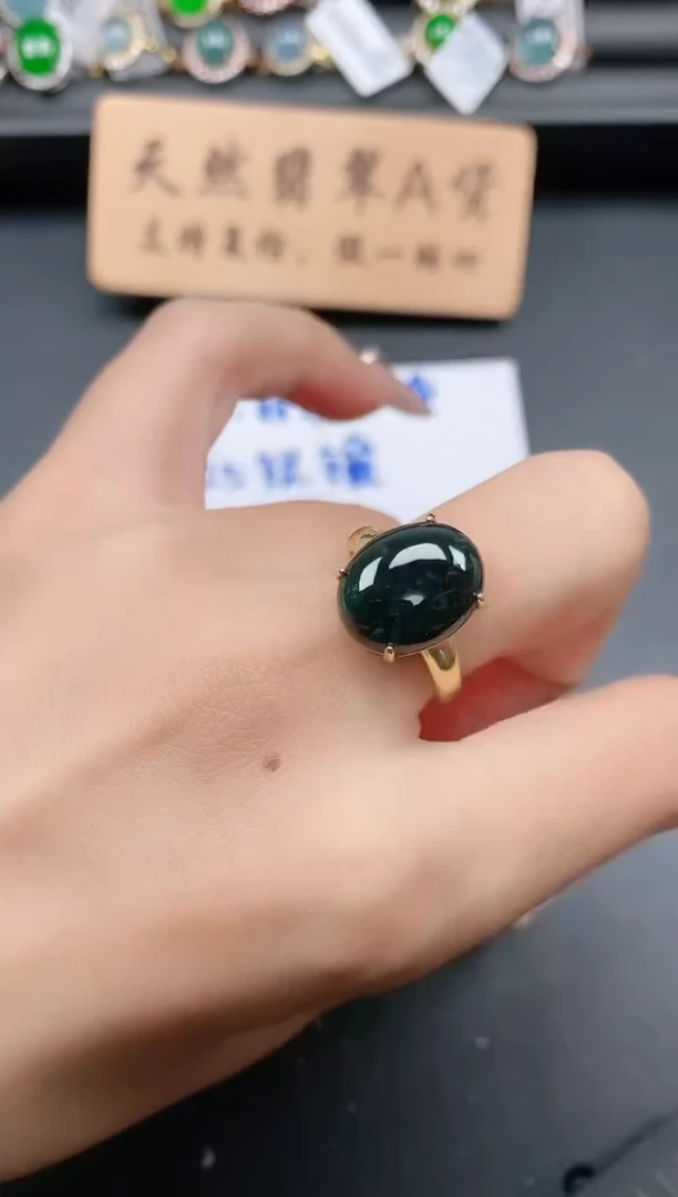 银S925镶嵌戒指翡翠111