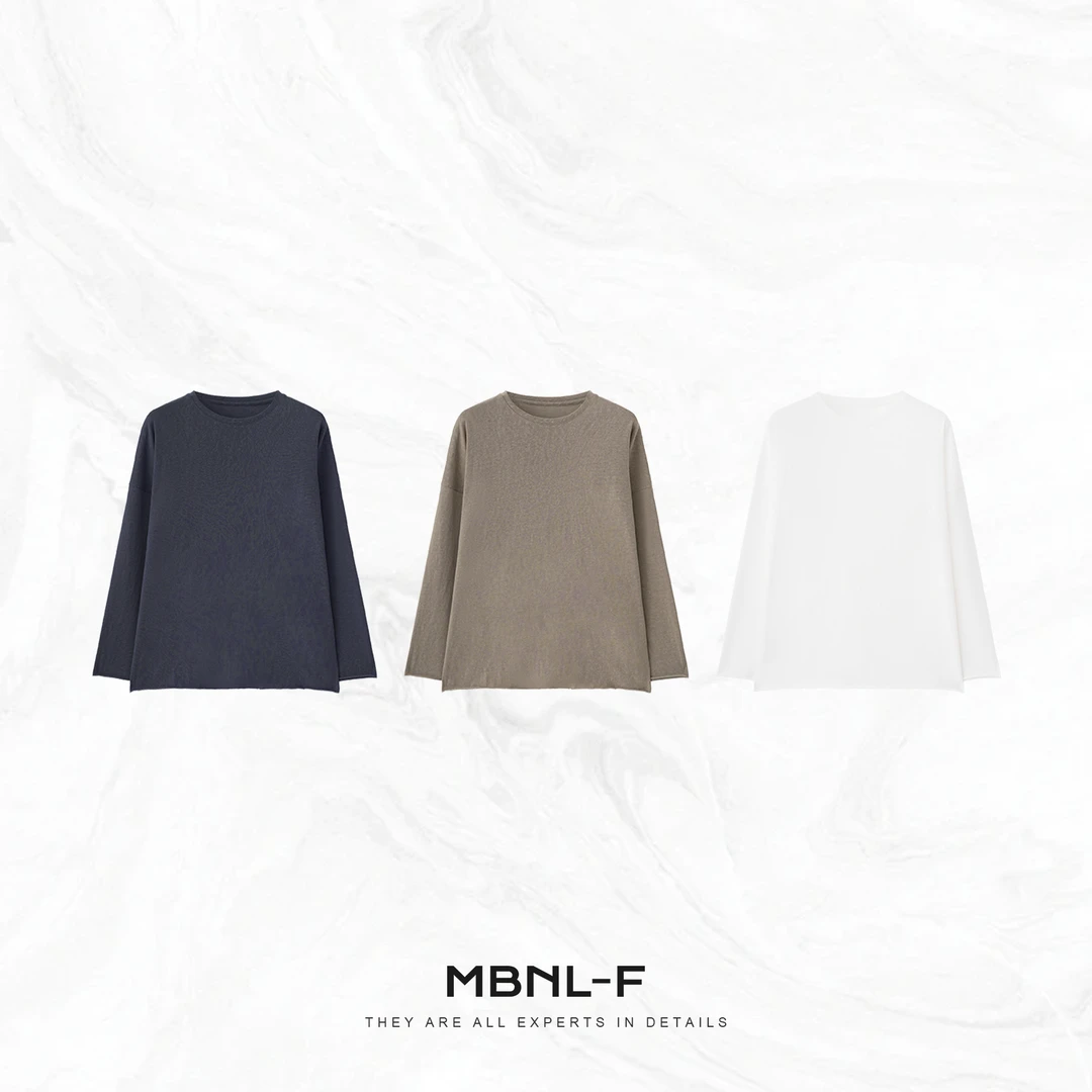 “漫秋记忆” 进口段缩丝麻感棉混纺卷边T恤 秦磊XM-XSY5050