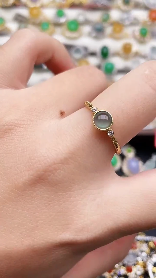 银S925镶嵌戒指翡翠2