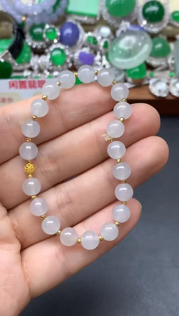 18K金镶嵌手链翡翠106-中国好珍宝