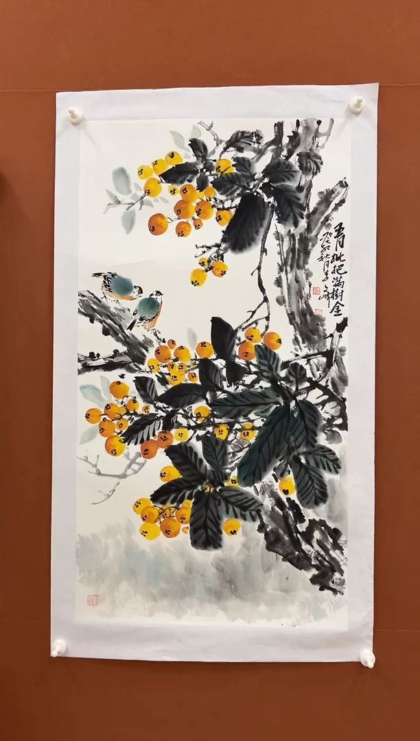 国画李文峰三尺整张花鸟
