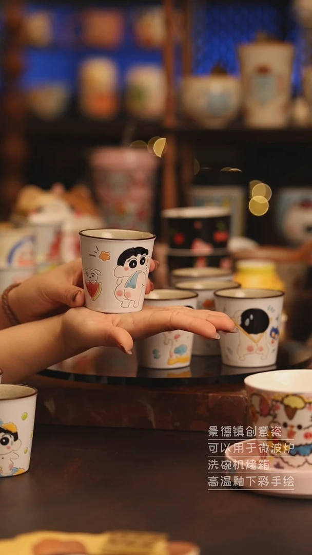 陶瓷景德镇可爱陶瓷釉下彩绘设计师款H