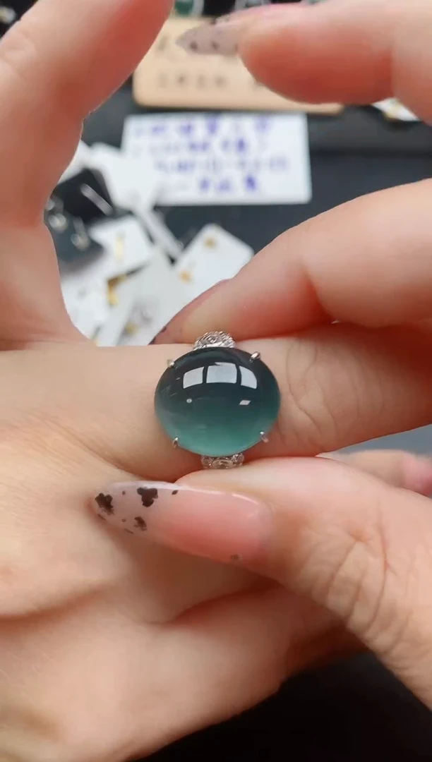 银S925镶嵌戒指翡翠12121