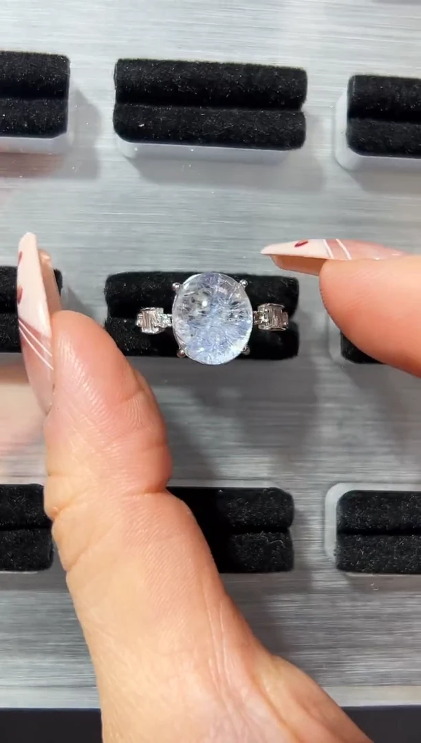 【闪购商品】水晶戒指银S925镶嵌发一（51）