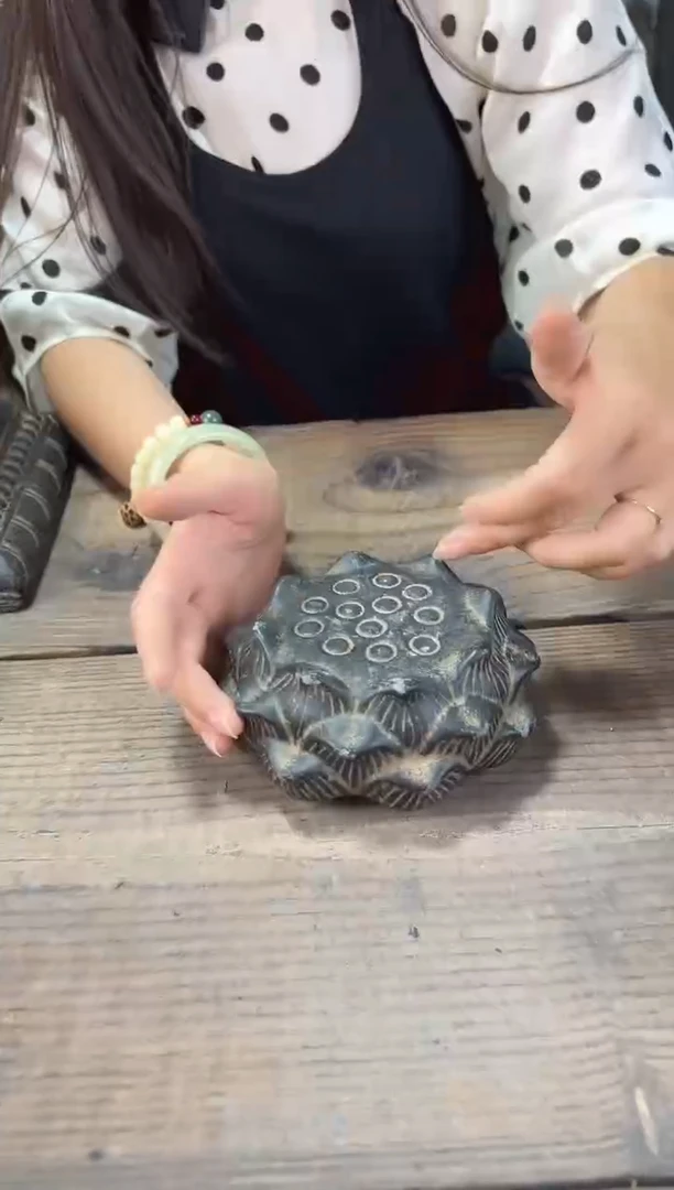 陶土【火山泥】莲蓬实心底座