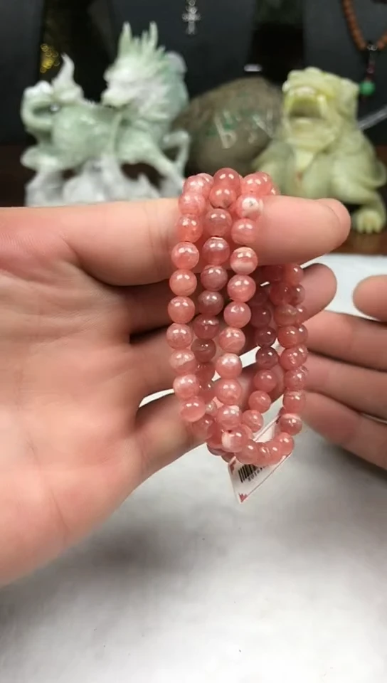 菱锰矿（红纹石）未镶嵌手绳手串