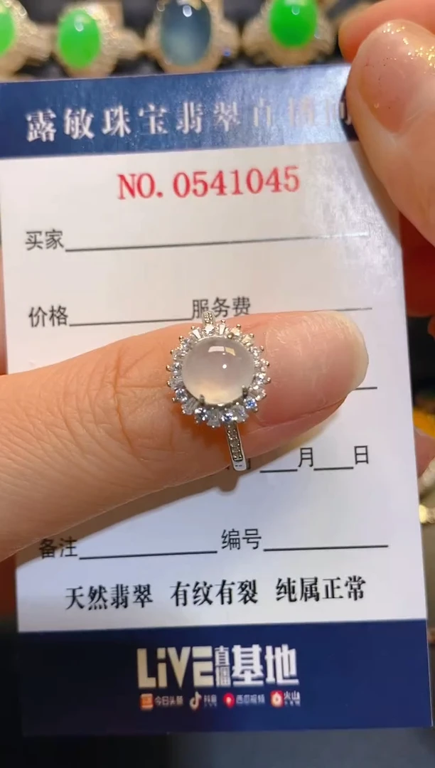 银S925镶嵌翡翠耳饰天然