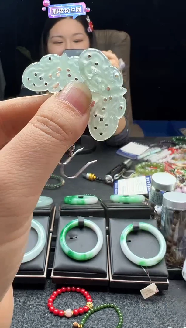 银S925镶嵌翡翠耳饰0886323337